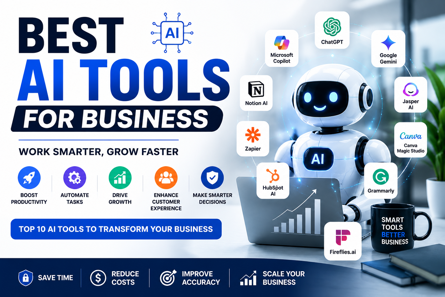 Best AI Tools for Business (2026): Top 10 AI Solutions to Boost Productivity & Growth