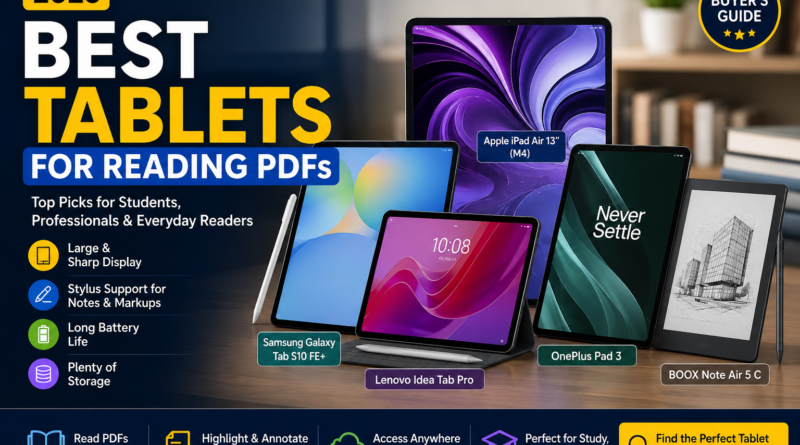 Best Tablets for Reading PDFs (2026) Top Picks for Students, Professionals & Everyday Readers