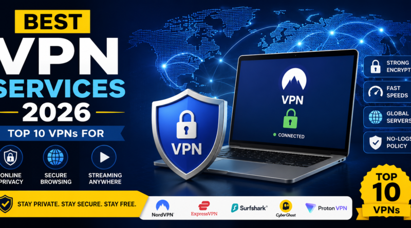Best VPN Services 2026 Top 10 VPNs for Privacy, Streaming & Secure Browsing