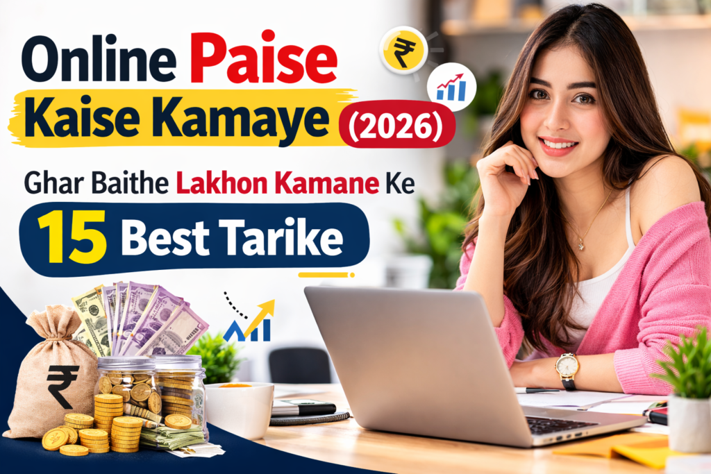 Online Paise Kaise Kamaye (2026) Ghar Baithe Lakhon Kamane Ke 15 Best Tarike
