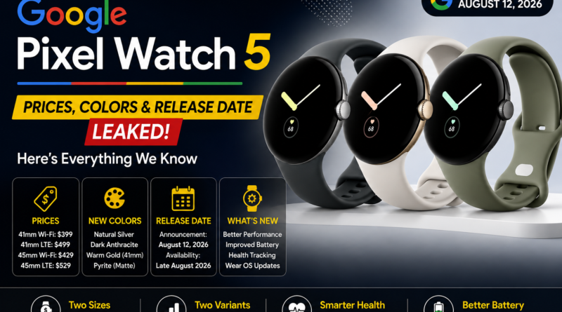 Google Pixel Watch 5 Prices, Colors, and Release Date Leaked — Here's Everything We Know